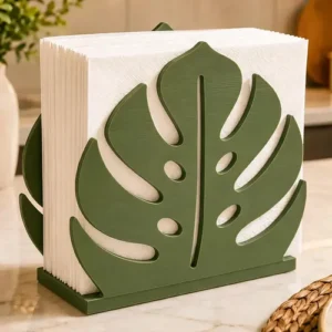 Porta Guardanapo Folha Costela De Adão Decorativo Verde Verde